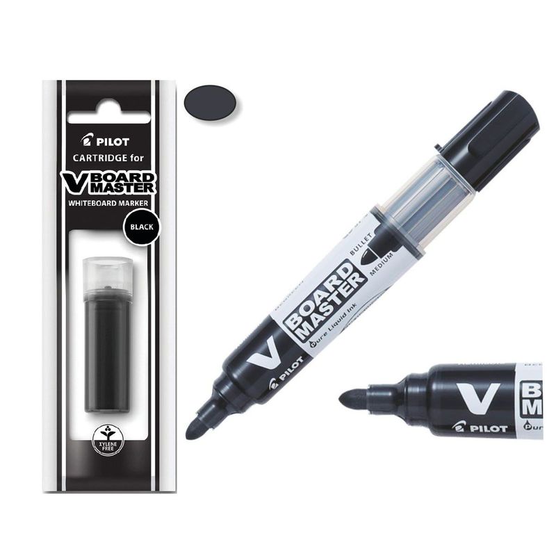 PILOT - Marcador Borrable Recargable Pilot Negro Repuesto V Board