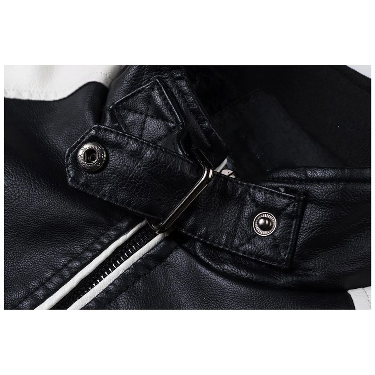 THE CLOTHING COMPANY - Chaqueta Hombre Cuero Sintético Lineas-Negro