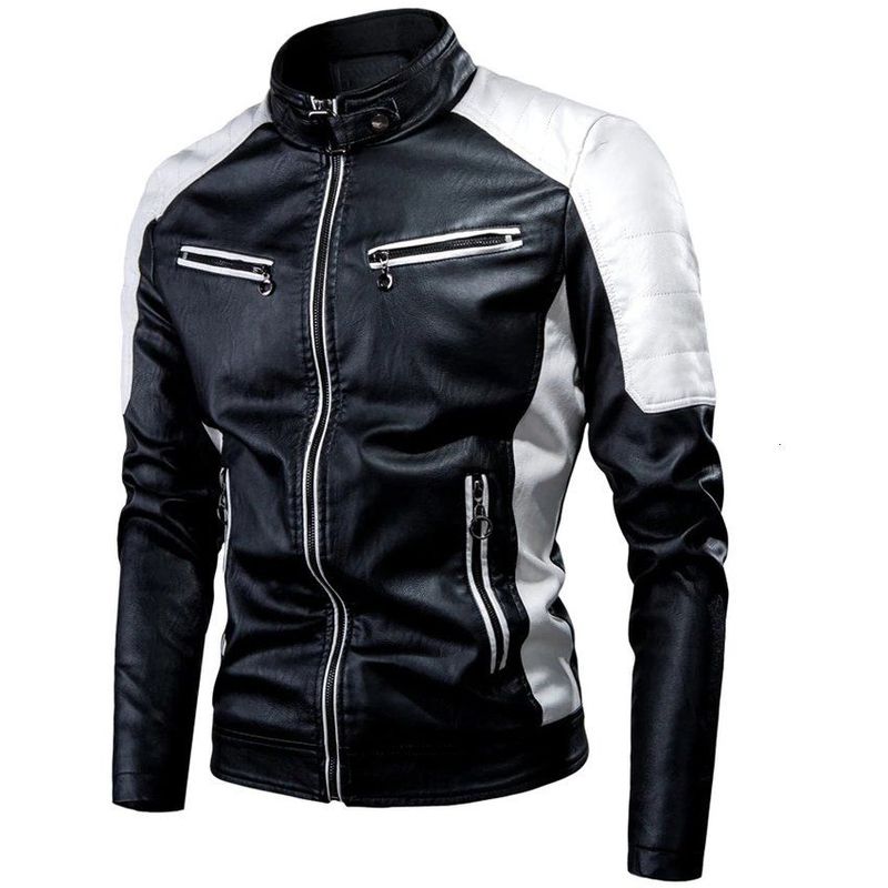 THE CLOTHING COMPANY - Chaqueta Hombre Cuero Sintético Lineas-Negro
