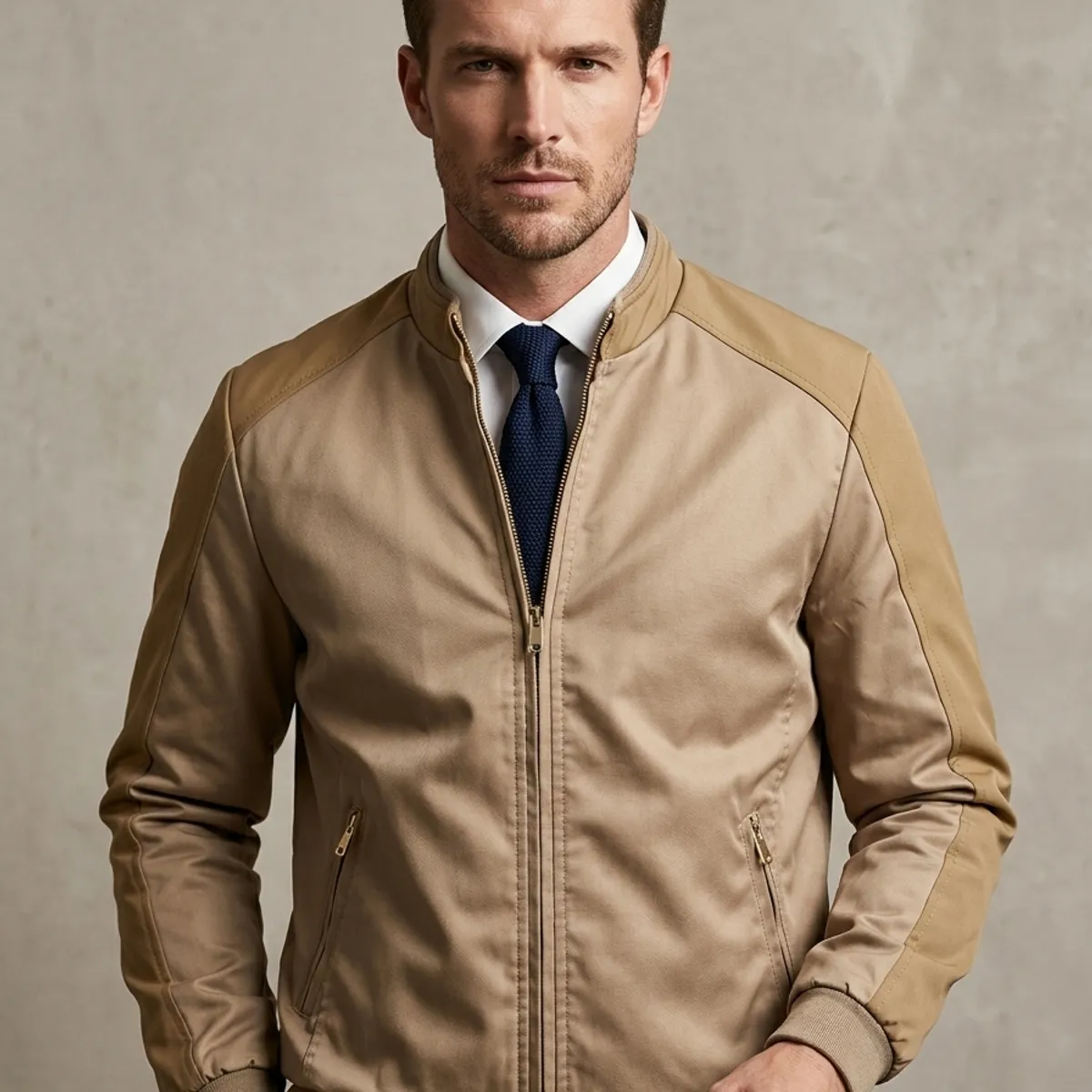 THE CLOTHING COMPANY - Chaqueta Hombre Drill Cuero Sintético-Negro