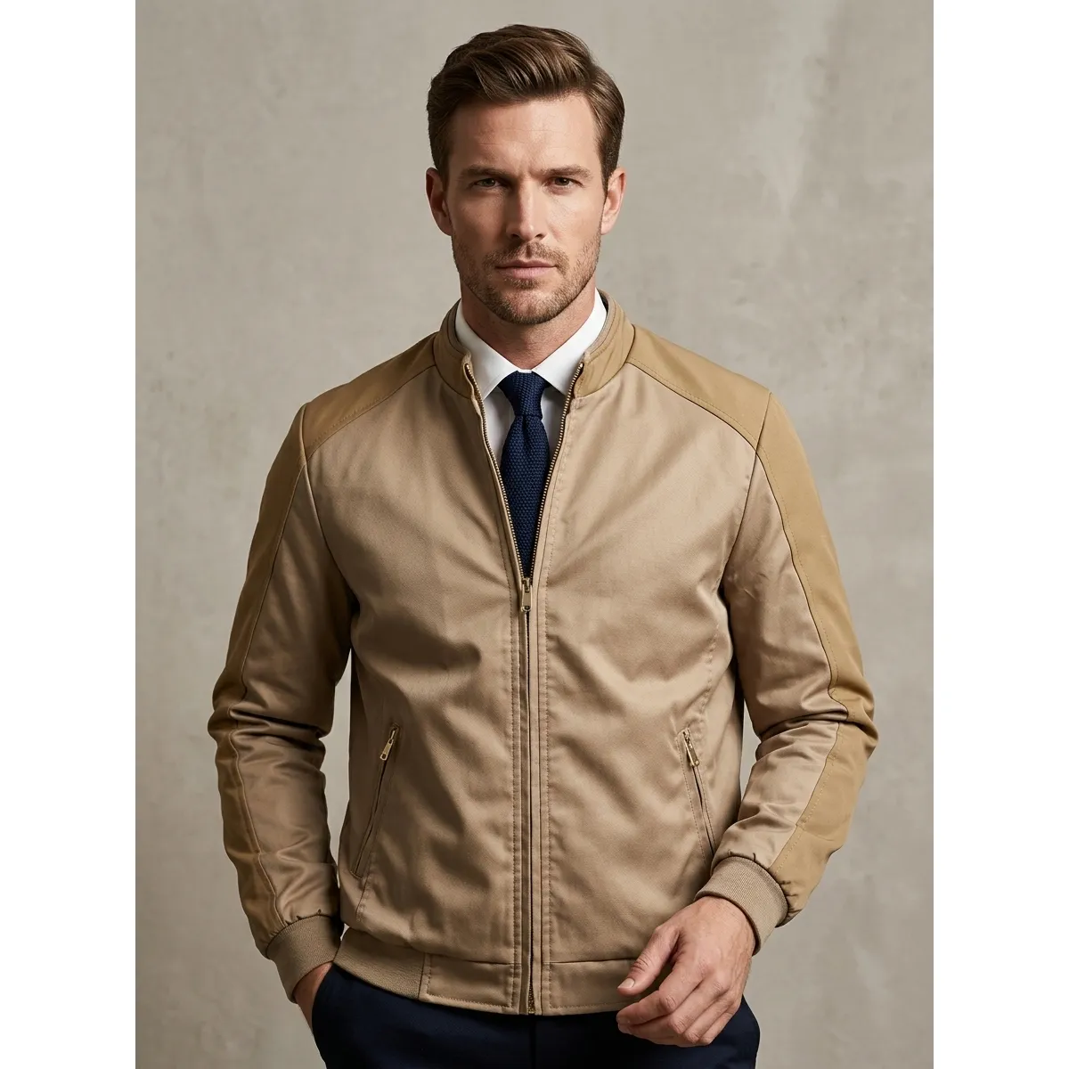 THE CLOTHING COMPANY - Chaqueta Hombre Drill Cuero Sintético-Negro