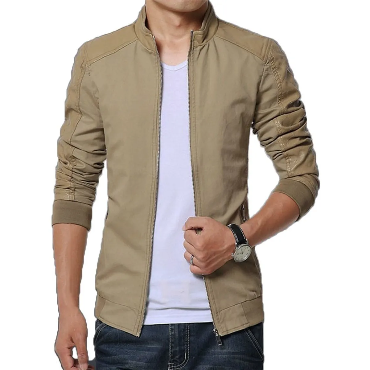 THE CLOTHING COMPANY - Chaqueta Hombre Drill Cuero Sintético-Negro