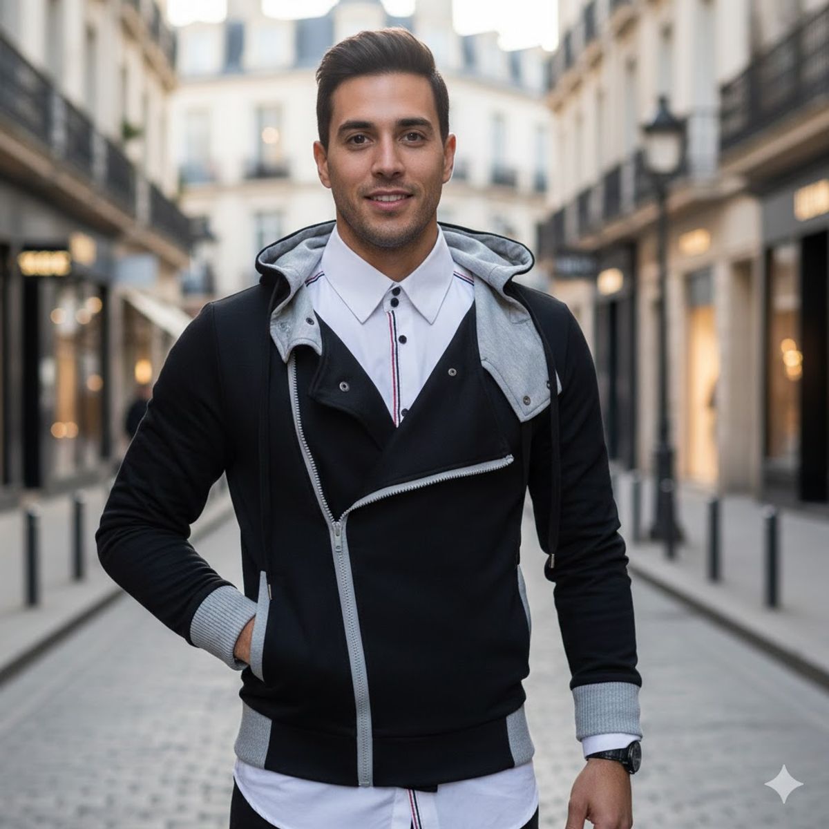 THE CLOTHING COMPANY - Chaqueta Hombre Algodon Perchado GNRC Cierre Lateral