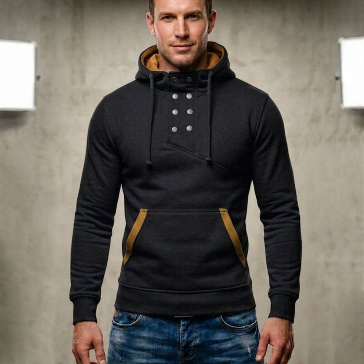 THE CLOTHING COMPANY - Chaqueta Hombre Algodon GNRC Buso Buzo 8 Botones.