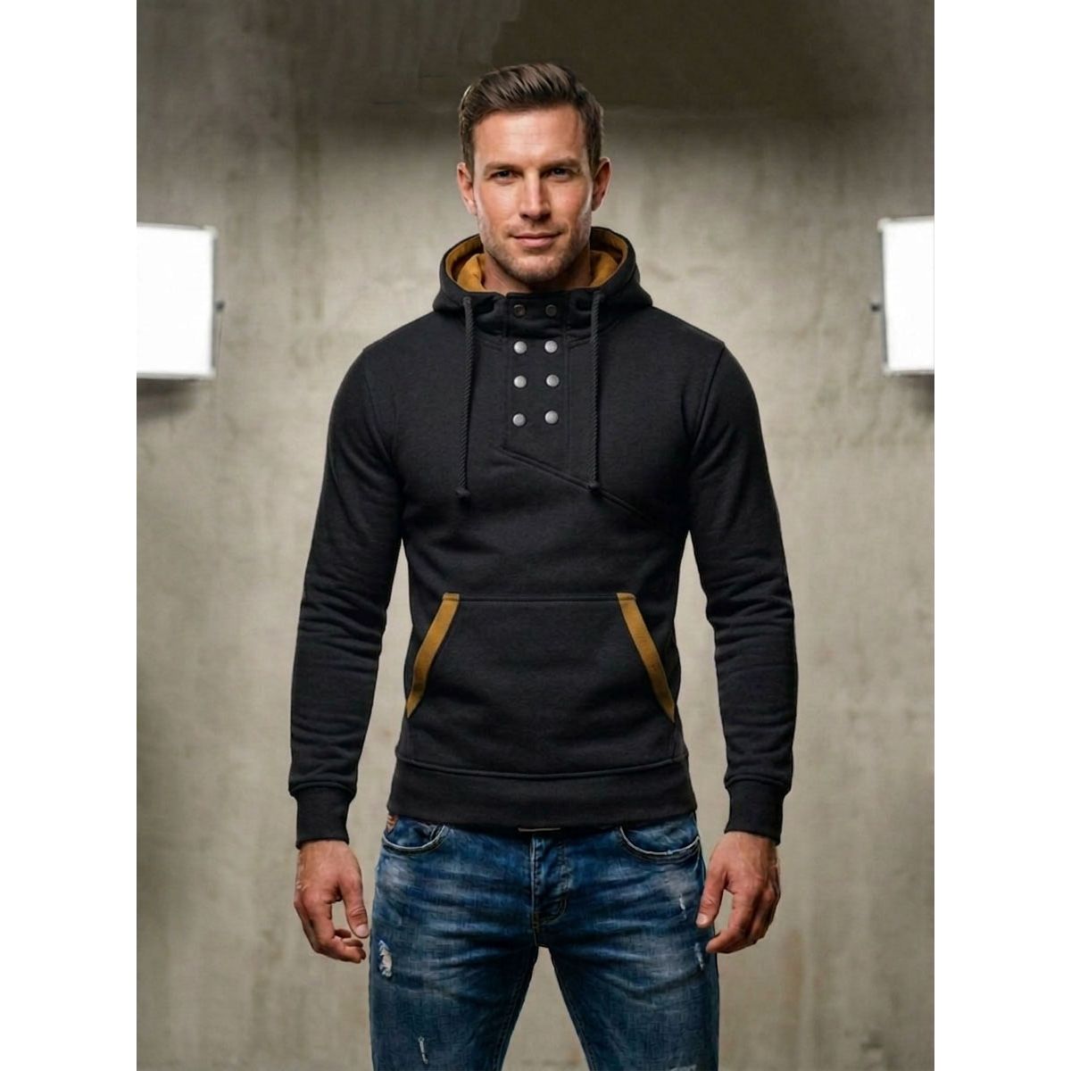 THE CLOTHING COMPANY - Chaqueta Hombre Algodon GNRC Buso Buzo 8 Botones.