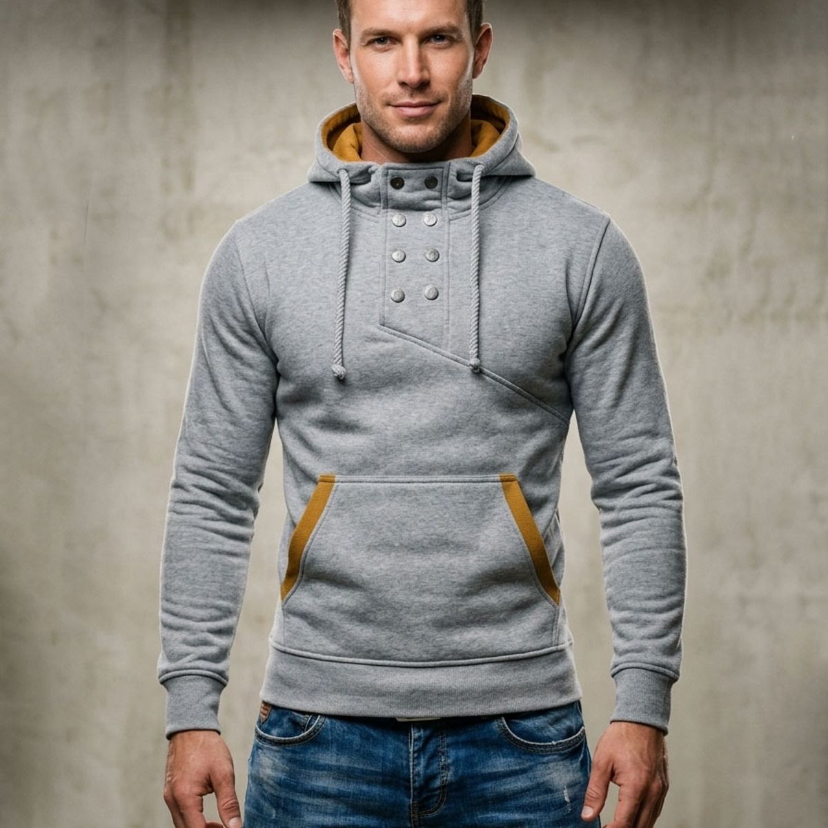 THE CLOTHING COMPANY - Chaqueta Hombre Algodon GNRC Buso Buzo 8 Botones.