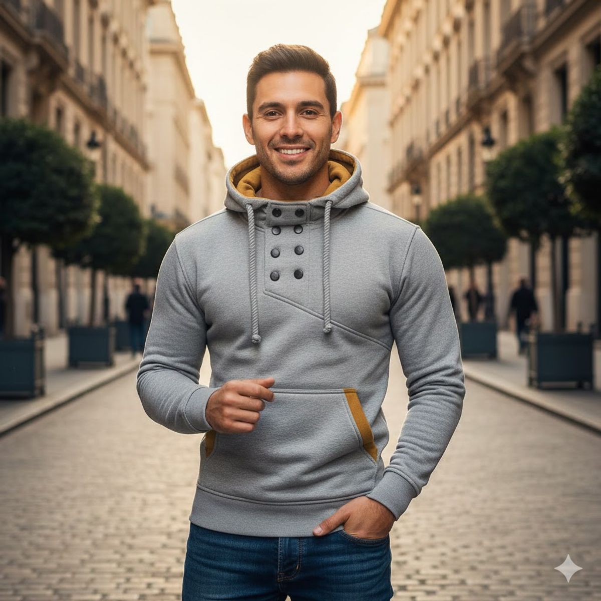 THE CLOTHING COMPANY - Chaqueta Hombre Algodon GNRC Buso Buzo 8 Botones.