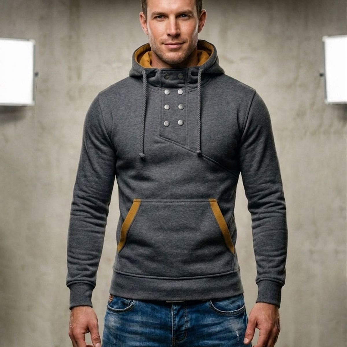 THE CLOTHING COMPANY - Chaqueta Hombre Algodon GNRC Buso Buzo 8 Botones.