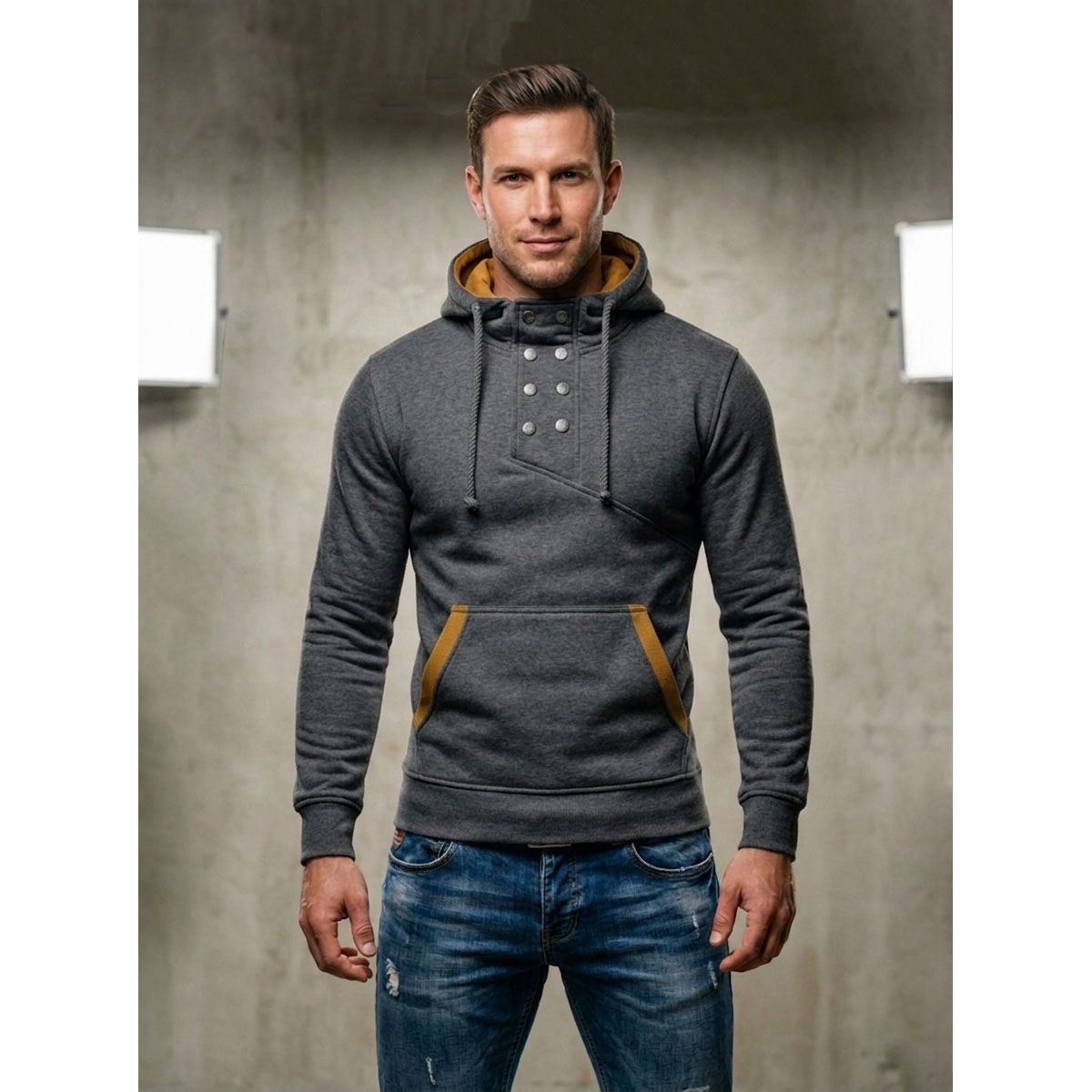 THE CLOTHING COMPANY - Chaqueta Hombre Algodon GNRC Buso Buzo 8 Botones.