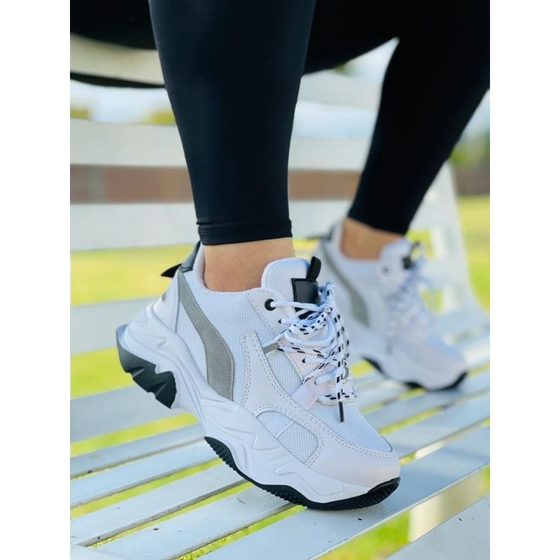 EVEGONZ - Tenis Deportivo Mujer Calzado de Moda Blanco