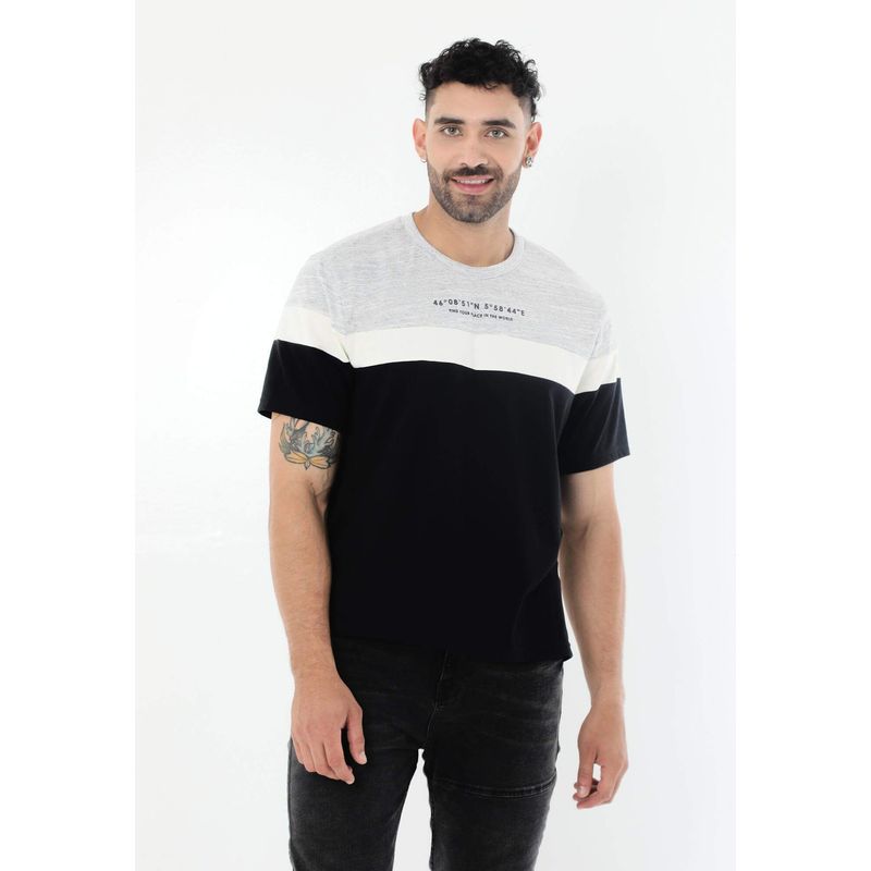 BELIFE - Camiseta Gris En Bloques Para Hombre Belife