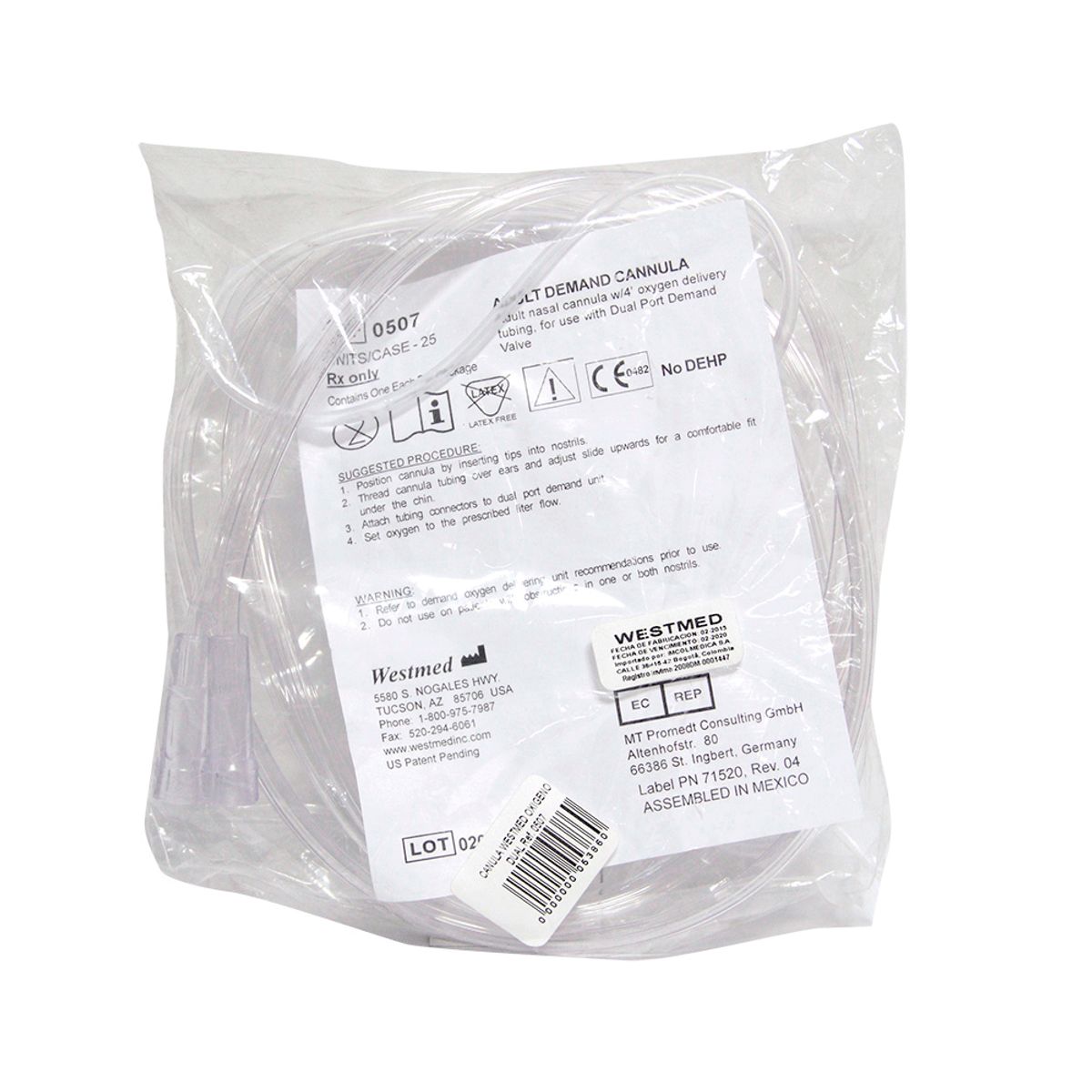 GENERICO - Canula Westmed Nasal Dual Oxigeno Ref 507 X 2 Metros