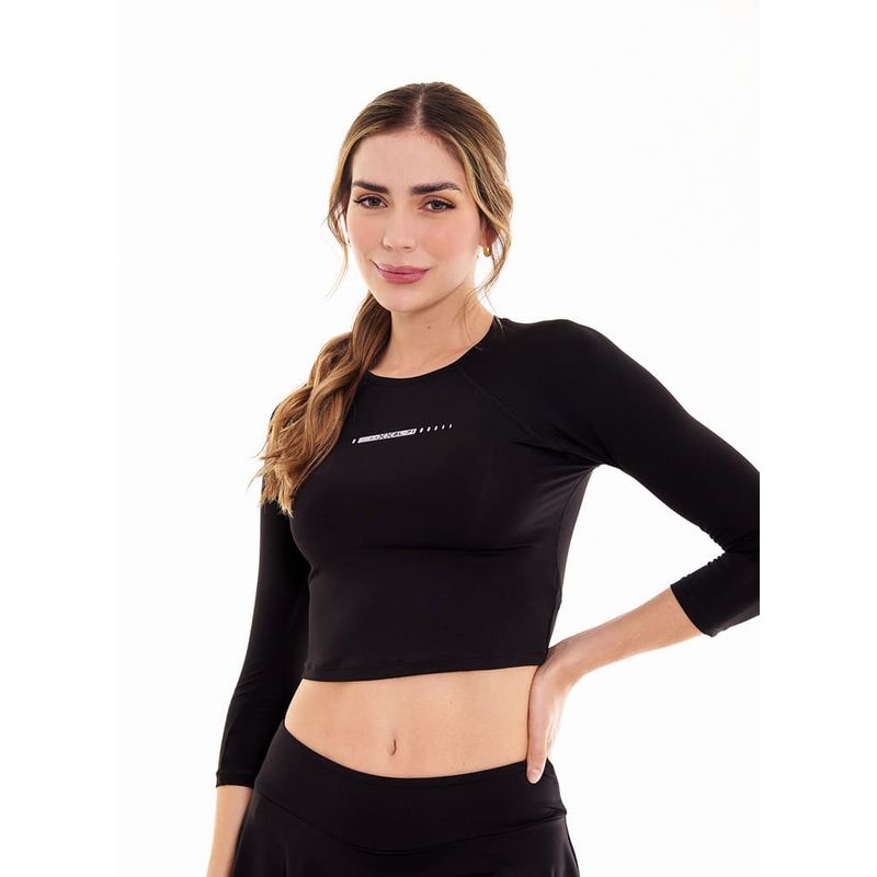 BELIFE - Camiseta Deporta Negra Manga Larga Para Mujer Belife.