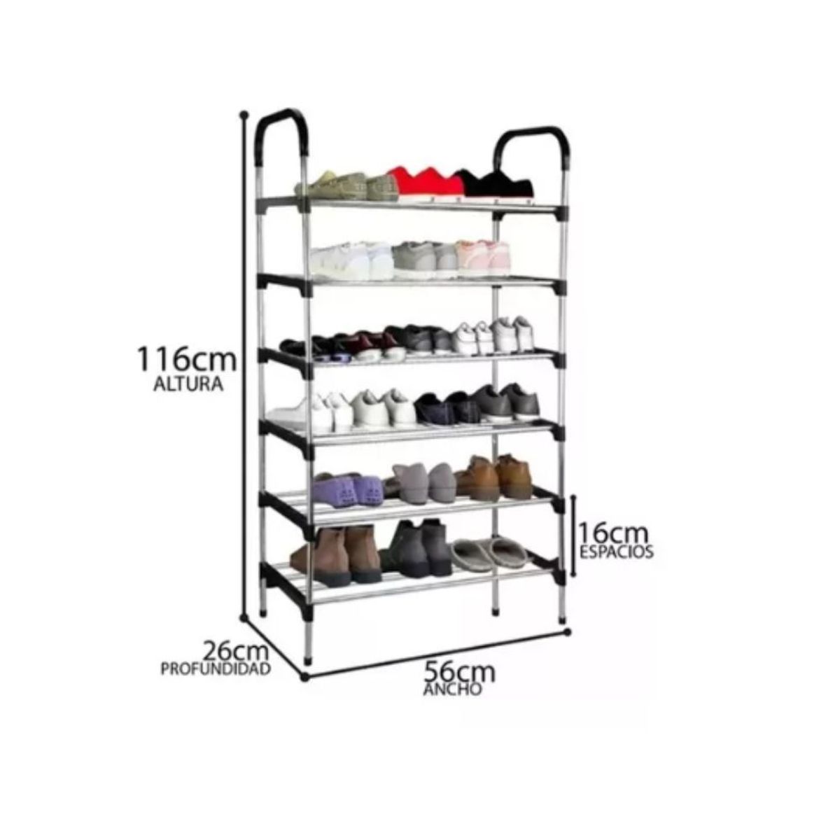 GENERICO - Organizador Calzado Zapatos 18 Pares Desarmable 6 Niveles