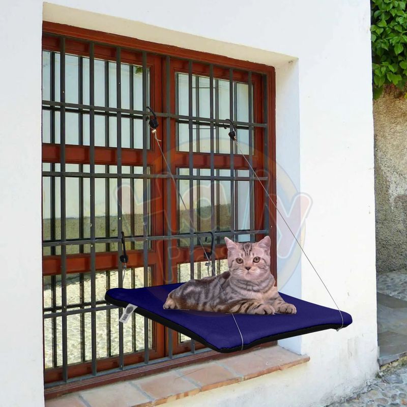 HALLY PET - Cama O Hamaca Gatos Para Ventanas Con Reja Morado.