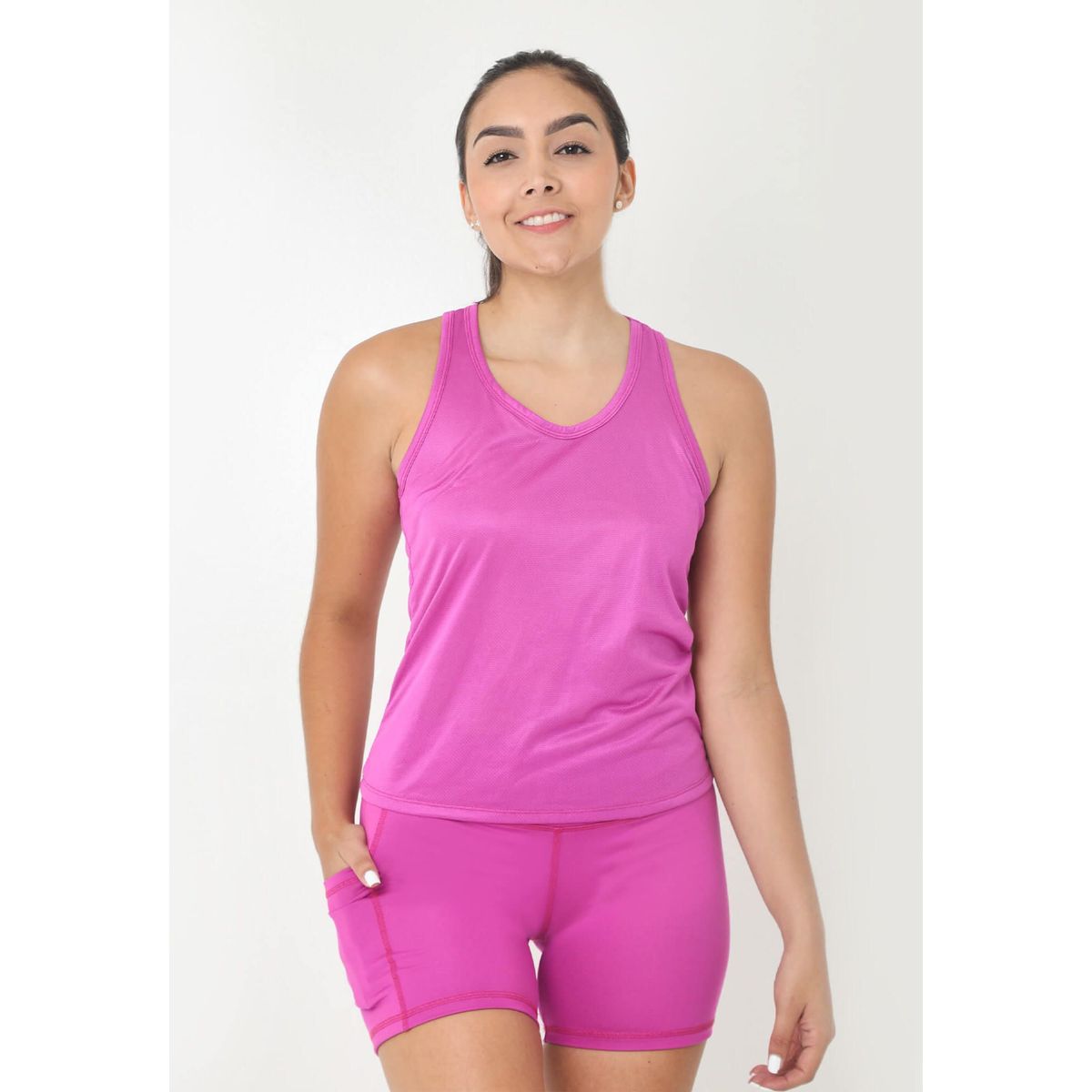 BELIFE - Camiseta Manga Sisa Fucsia Deportiva Para Mujer Belife.