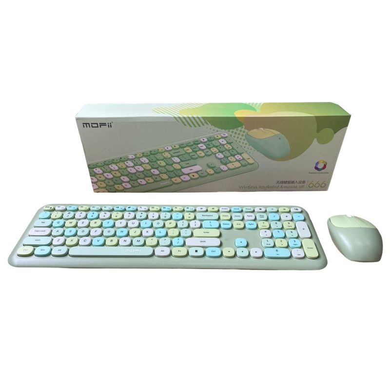 GENERICO - Combo Inalámbrico Teclado Y Mouse Mofii 666 2,4g Color Verde