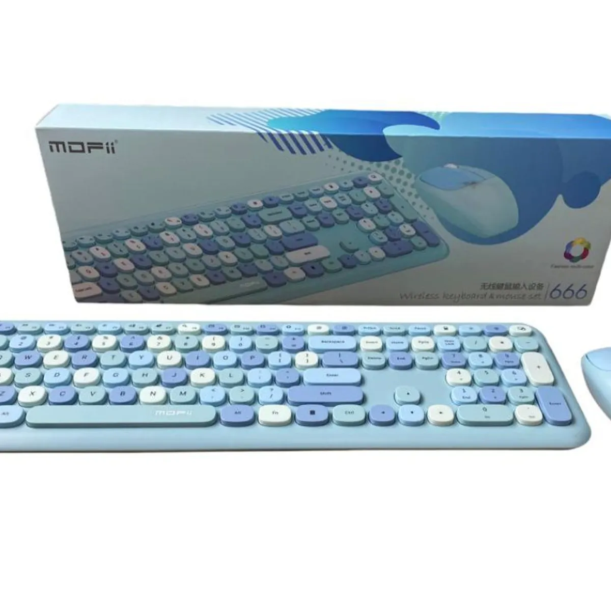 GENERICO - Combo Inalámbrico Teclado Y Mouse Mofii 666 2,4g Color Azul