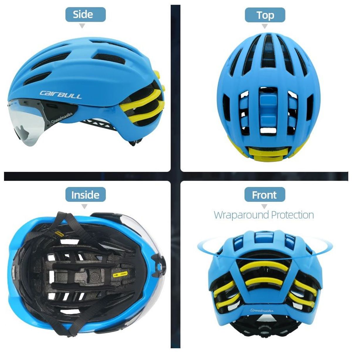 CAIRBULL - Casco Bicicleta Mtb Ruta Aerodinamico Cairbull CB-11 Azul