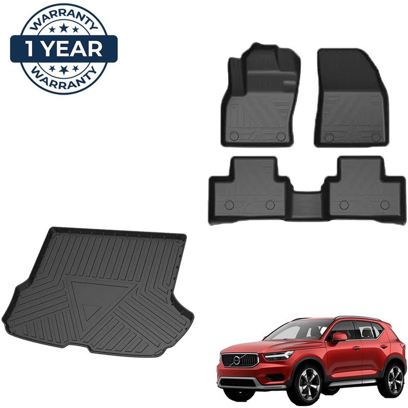 GENERICO - Juego tapetes premium 2 filas y baul para volvo xc40