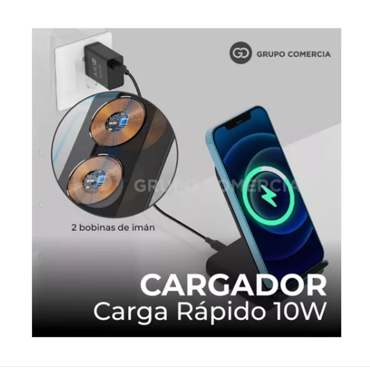 1 HORA - Cargador Inalambrico Soporte Carga Rápida Universal Original