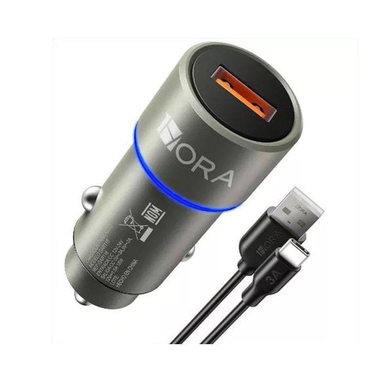 1 HORA - Cargador Para Auto Turbo Auto Qc 3.0 + Cable Tipo C Original