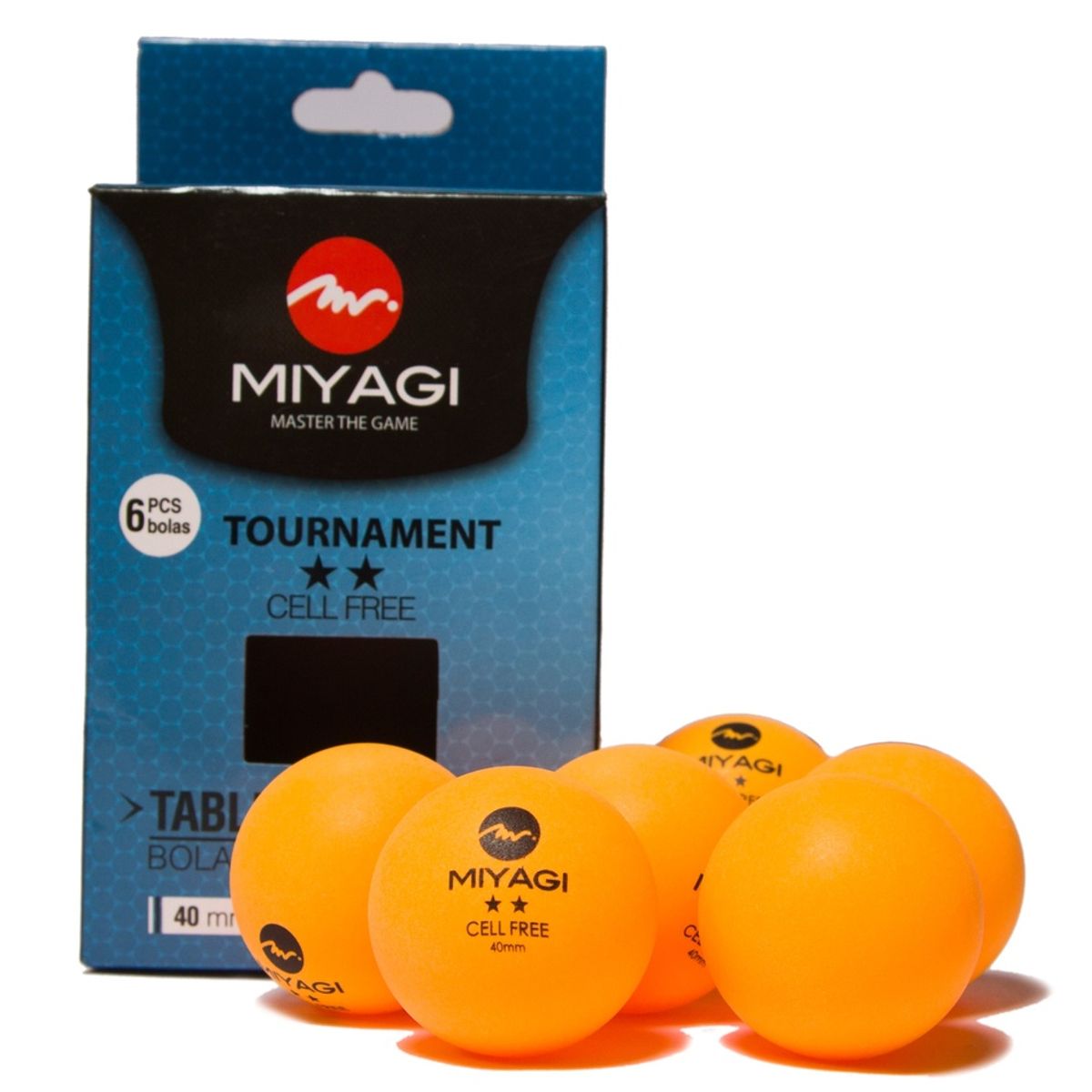 MIYAGI - Bolas para ping pong miyagi 2 estrellas x6 unidades naranja