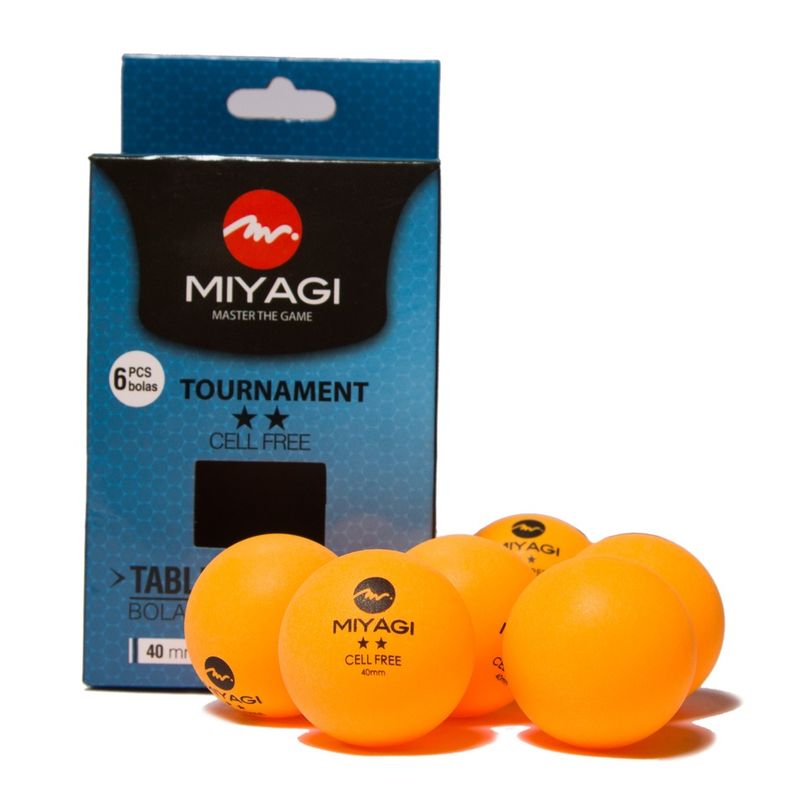 MIYAGI - Bolas para ping pong miyagi 2 estrellas x6 unidades naranja