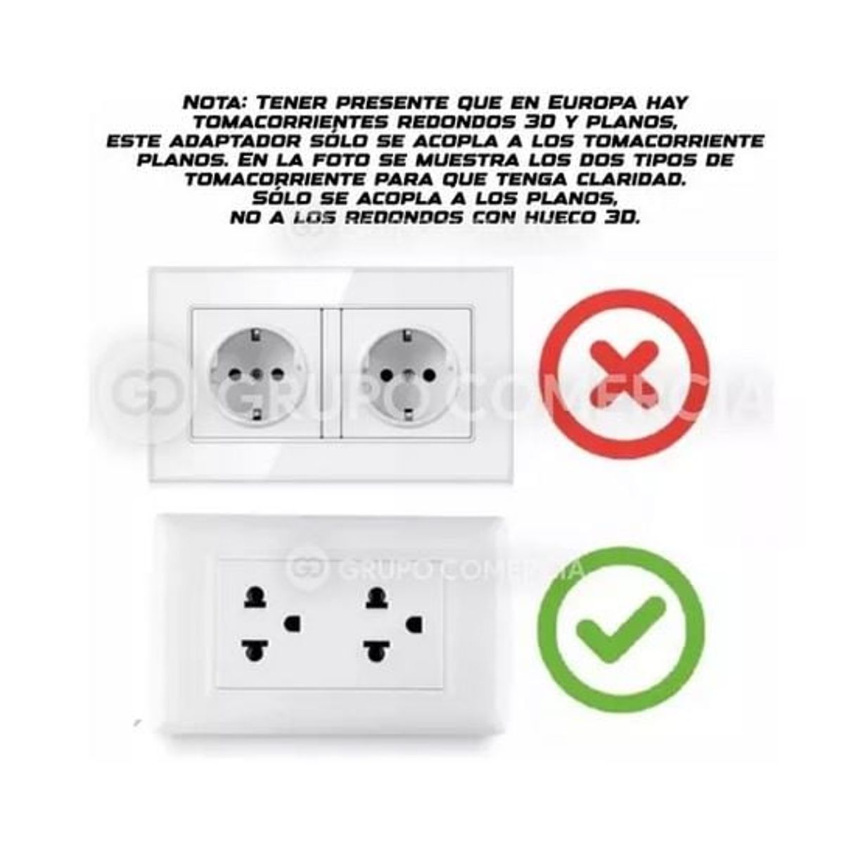 SHENGKE - Convertidor Enchufe Universal Ac Viajero Europeo Toma