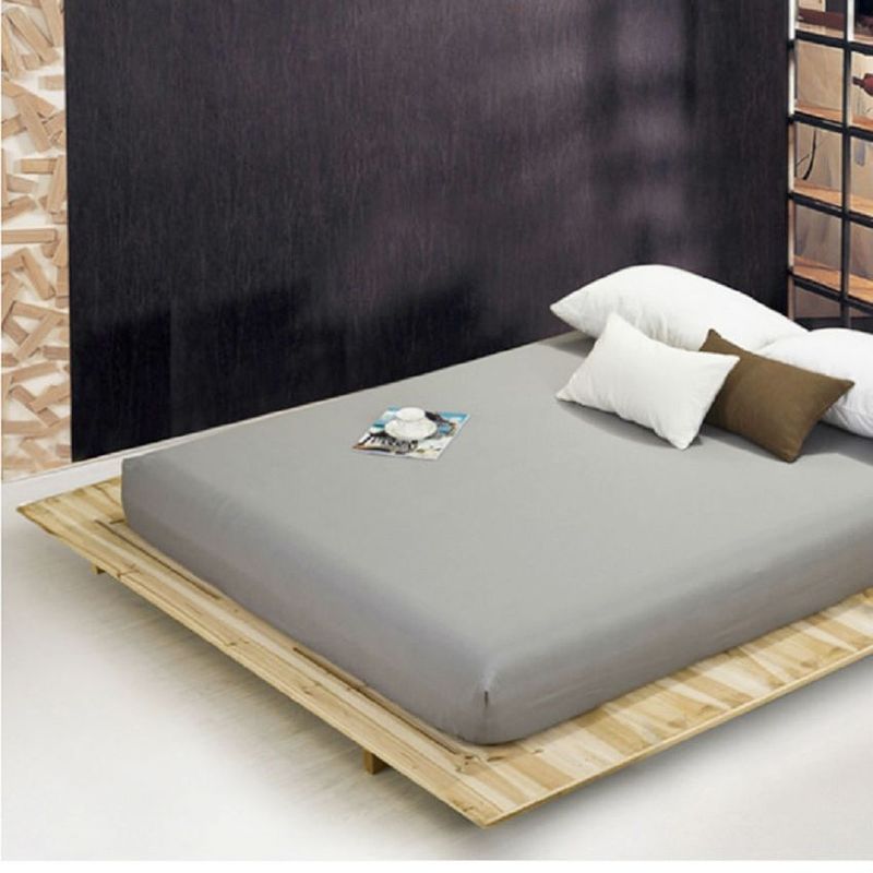 GENERICO - Sabana ajustable y 2 fundas cama doble gris 30 cms