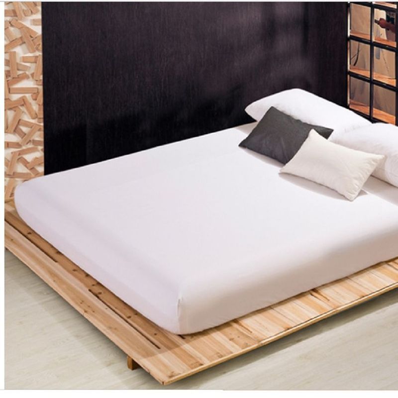 GENERICO - Sabana ajustable y 2 fundas cama doble blanco 35 cms