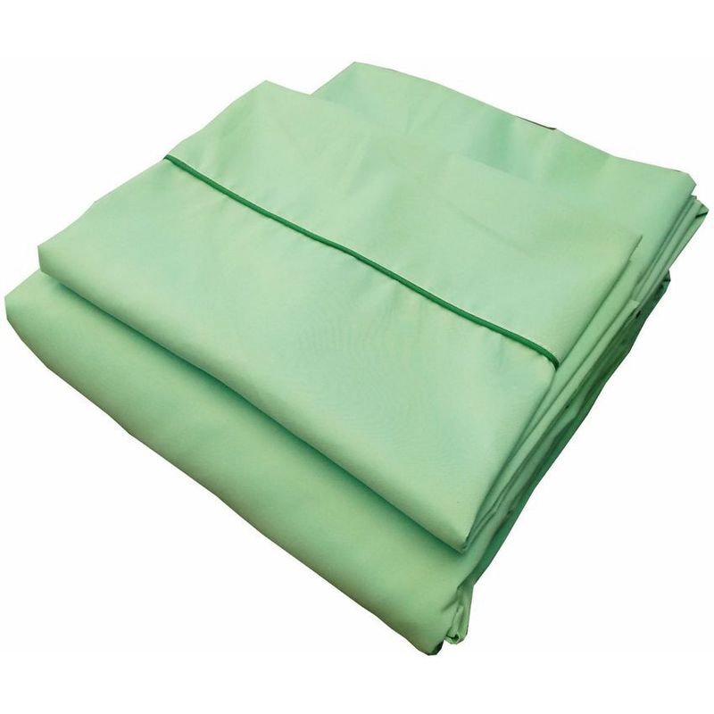 GENERICO - Sabana ajustable y 1 fundas cama sencillo verde menta 30 cms