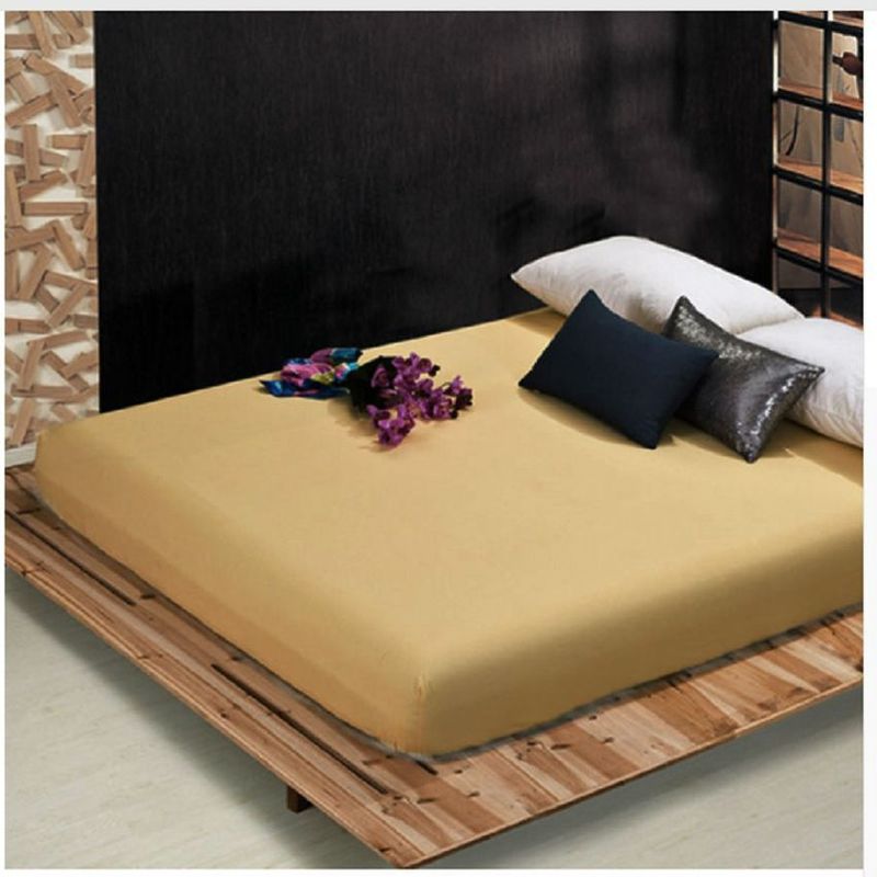 GENERICO - Sabana ajustable y 1 fundas cama sencillo camel 30 cms