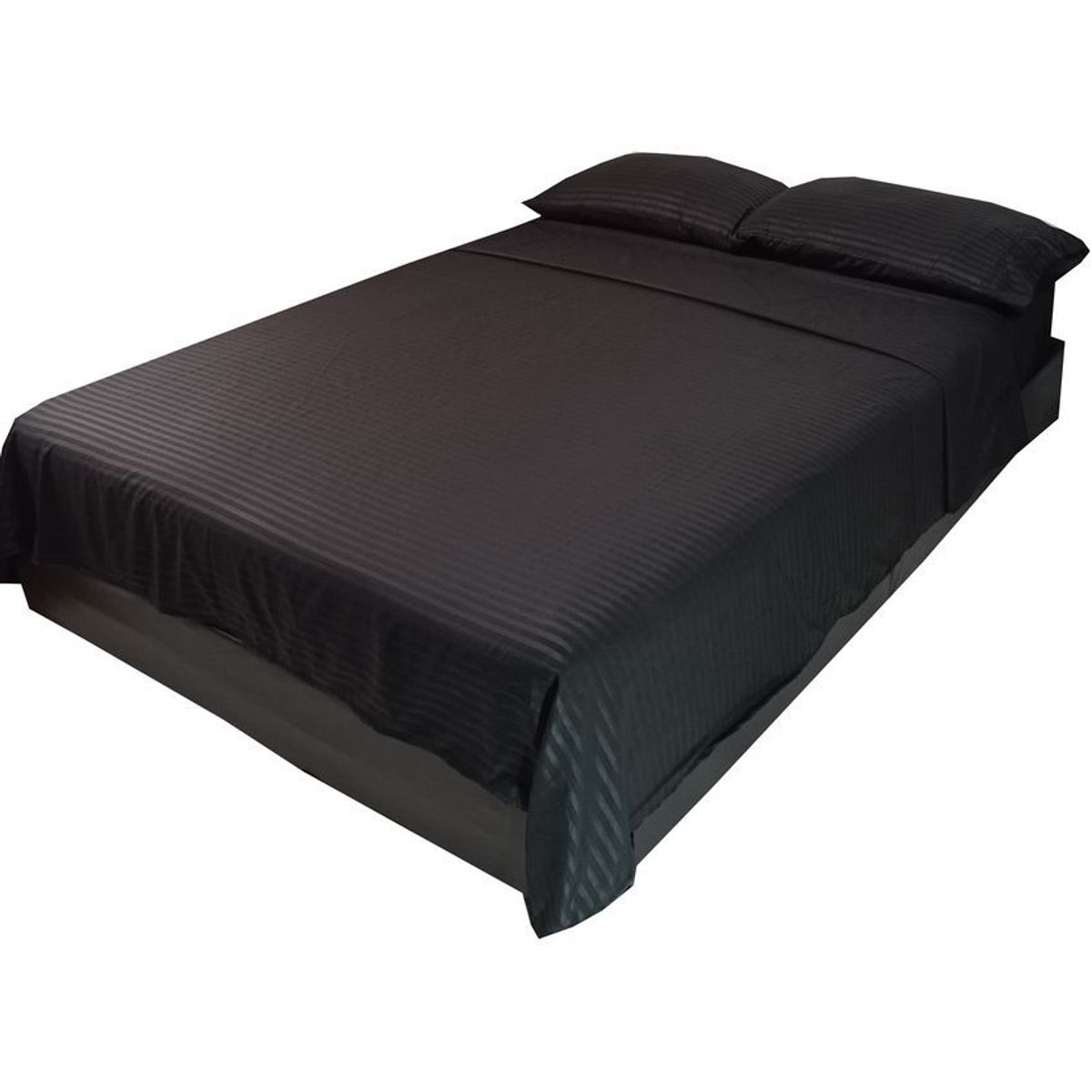 GENERICO - Juego de sabanas para cama semidoble negro 25 cms