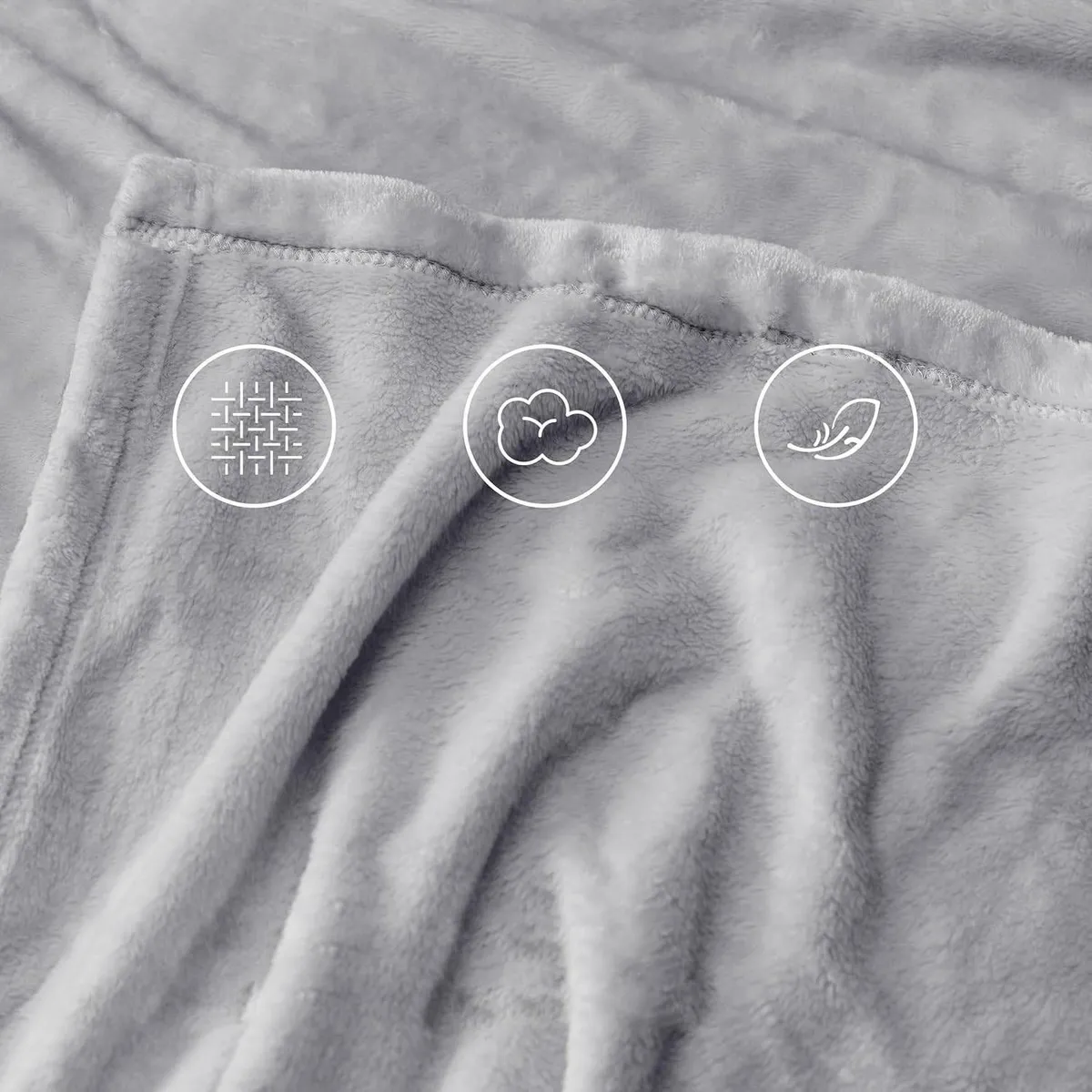 GENERICO - Cobija manta frazada piel ángel térmica unicolor Gris Claro