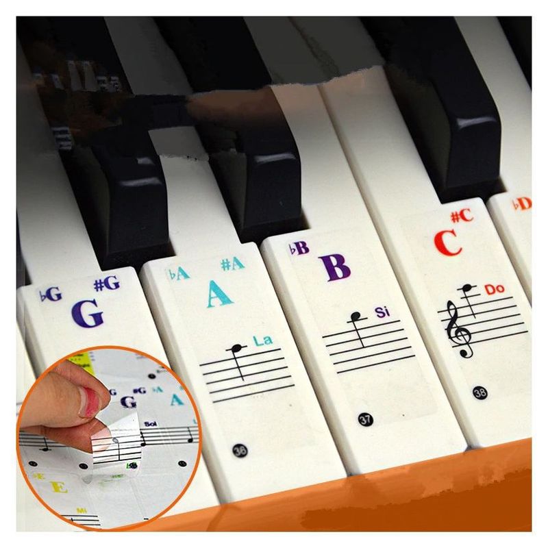 GENERICO - Pegatinas para teclado de piano transparente beat