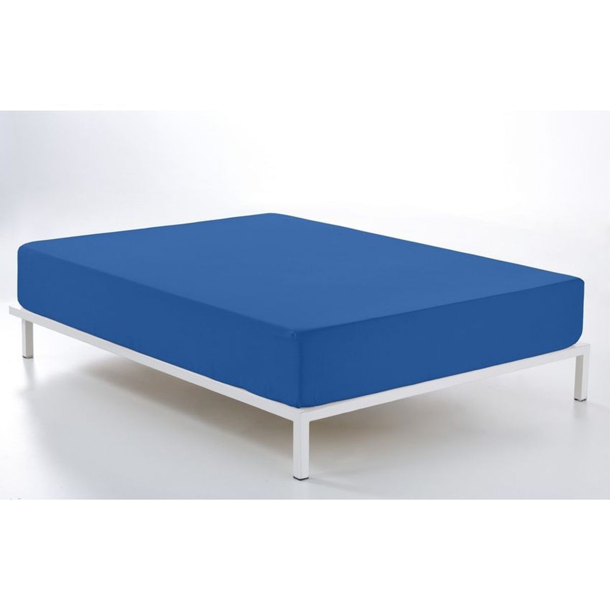 GENERICO - Sabana ajustable y 2 fundas cama king azul rey 35 cms