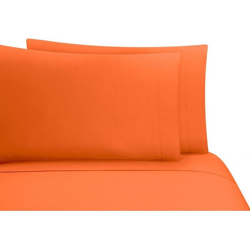 GENERICO - Sabana ajustable y 1 fundas cama sencillo naranja 30 cms