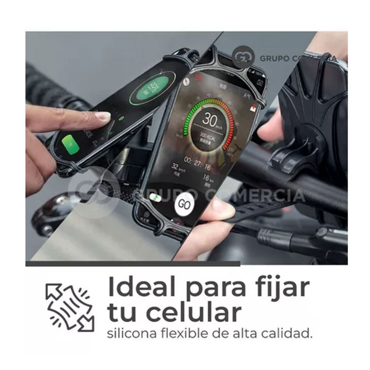 GREEN HANSHENG - Soporte Universal Para Celular Bicicleta Moto Porta Celular