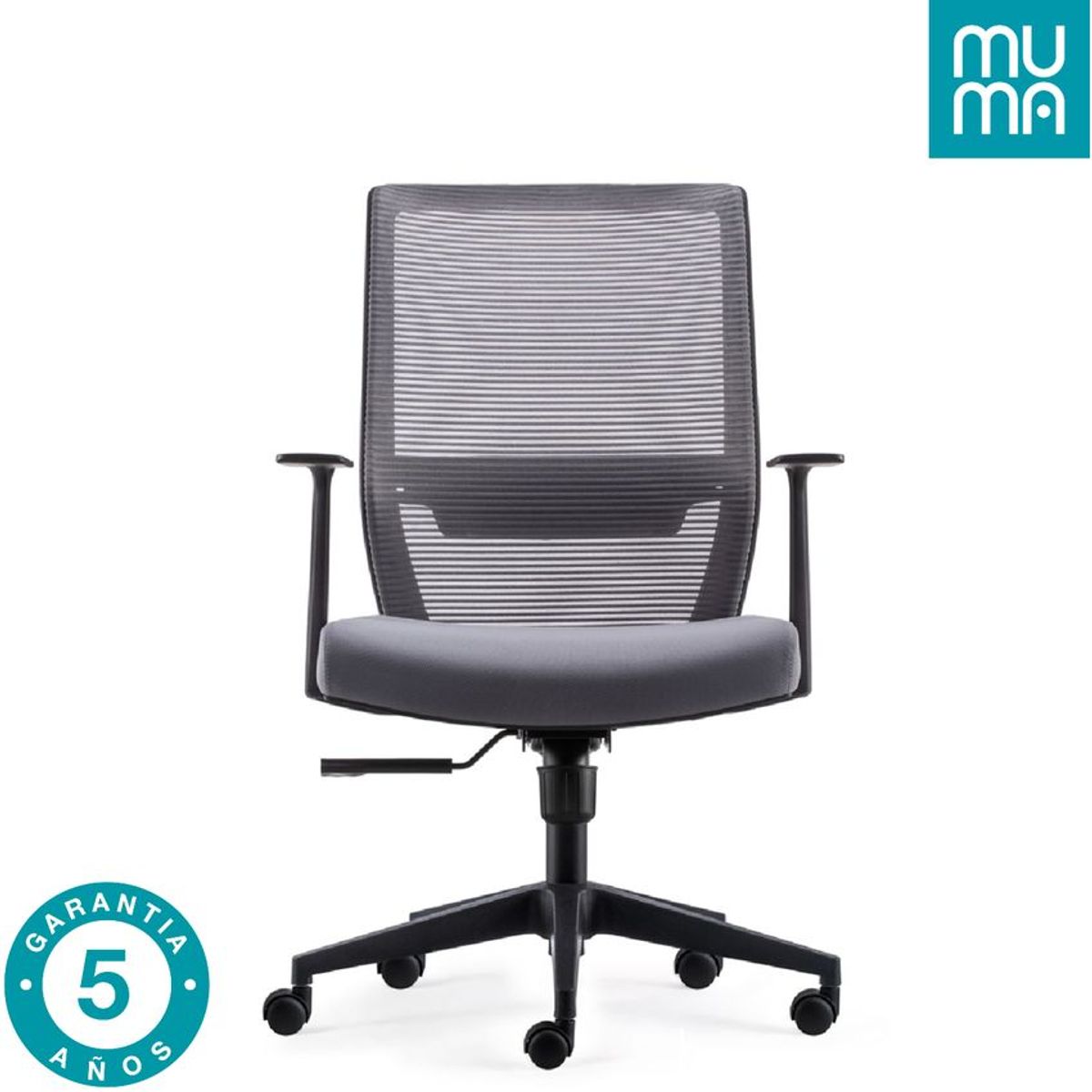 MUMA - Silla  de escritorio ergónomica fore con brazos- gris