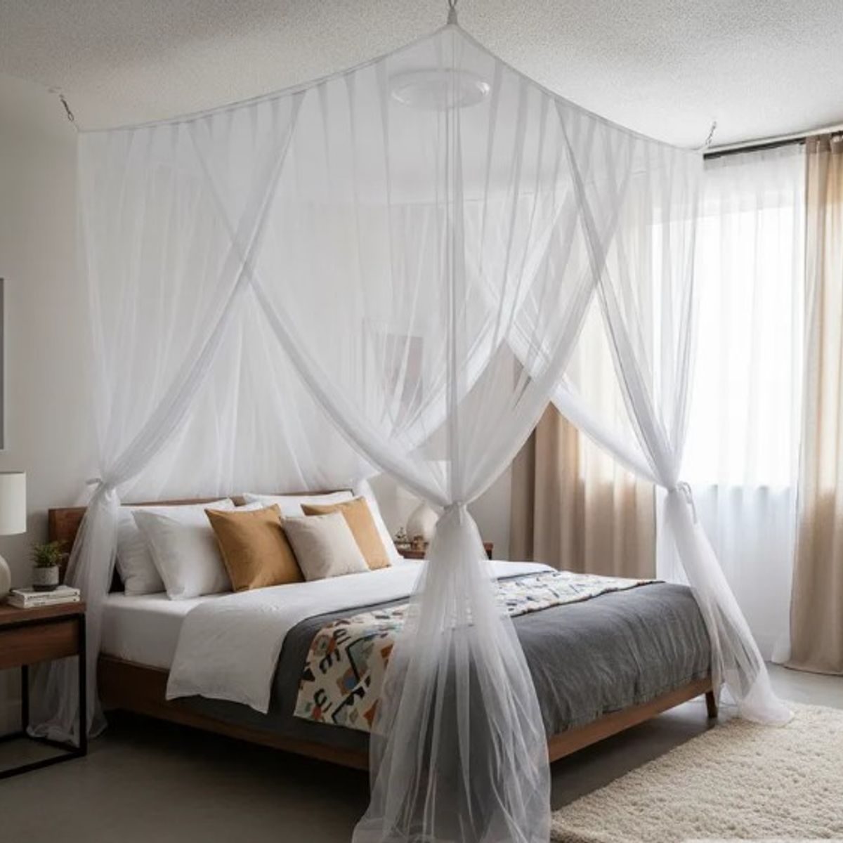 GENERICO - Toldillo de lujo extra grande-mosquitero-blanco