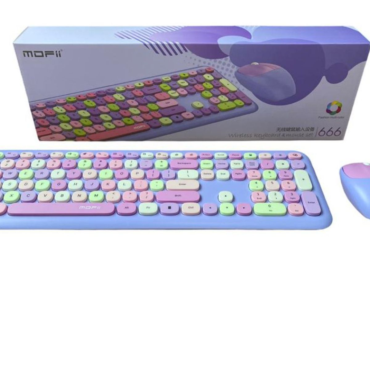 GENERICO - Combo Inalámbrico Teclado Y Mouse Mofii 666 2,4g Color Morado
