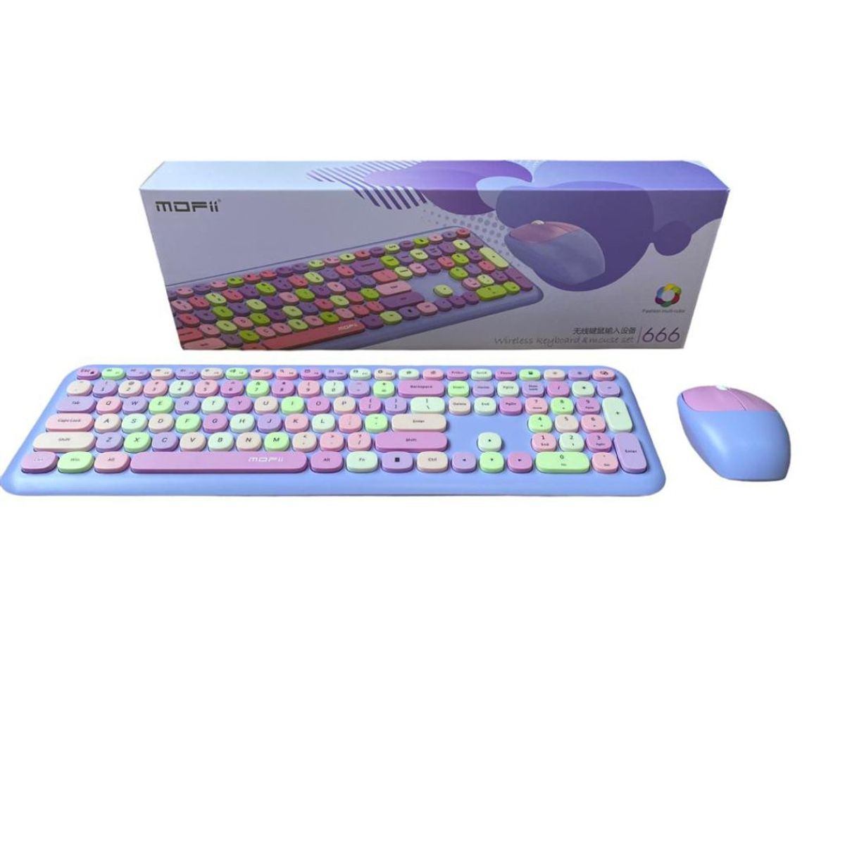 GENERICO - Combo Inalámbrico Teclado Y Mouse Mofii 666 2,4g Color Morado