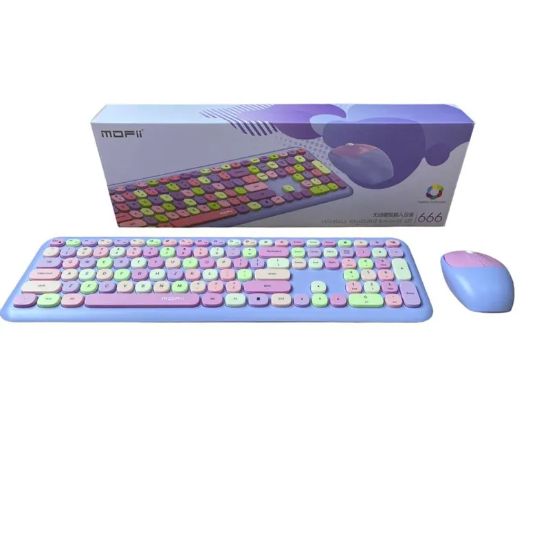 GENERICO - Combo Inalámbrico Teclado Y Mouse Mofii 666 2,4g Color Morado