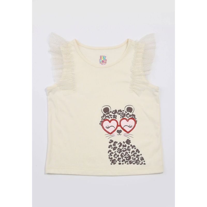 BABY PLANET - Camiseta Blanca Con Bolero En Tull Para Bebe Niña Baby Planet