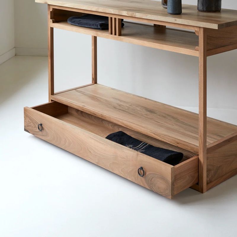 22 GRADOS DECORACION - Mesa Recibidor Grue 120x30cm Roble macizo
