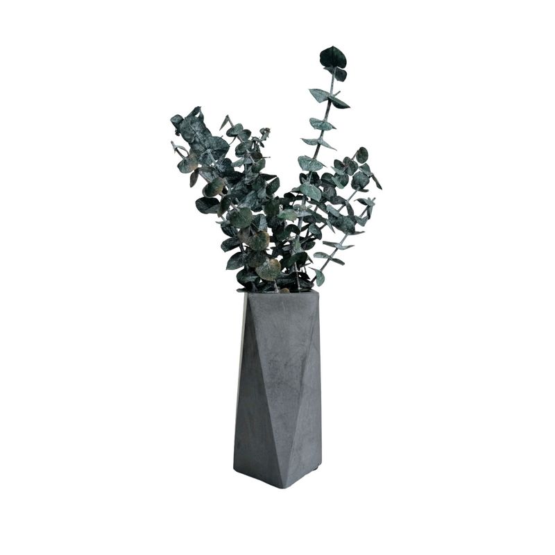DE CONCRETO MATERAS Y DISEÑO - Florero Alice de Cemento 20x7 cm Oscuro