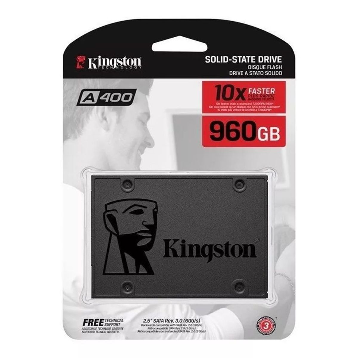 KINGSTON - Disco sólido SSD interno Kingston SA400S37960G 960GB