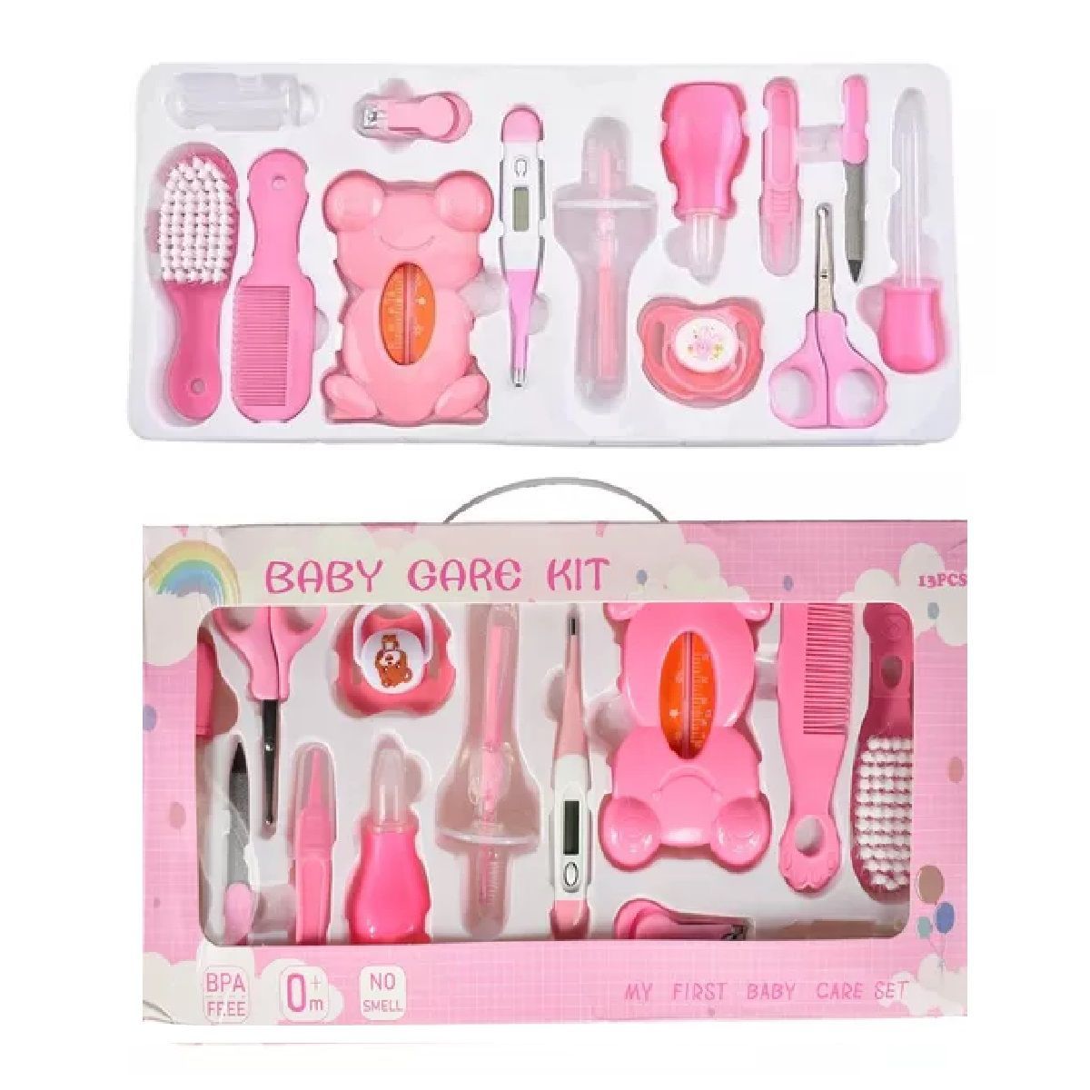MUNDO BEBE - Set de cuidado Kit de aseo bebe enfermería niña X 13 PIEZAS