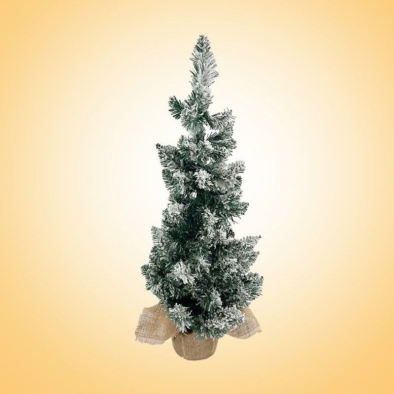 BURICA - Arbol de Navidad de Mesa Nevado 60cm Base En Yute